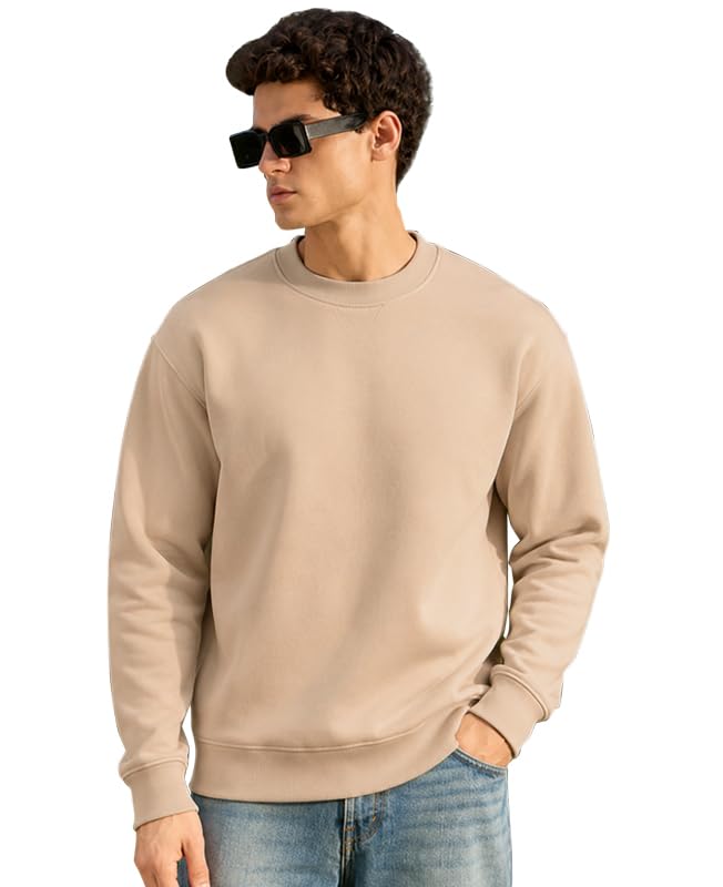 Image of Sleepynuts Men's Full Sleeve Round Neck Fleece Sweatshirt