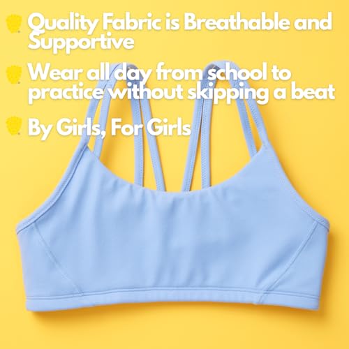 Yellowberry Luna Strappy Back Sports Bra for Girls Comfortable Everyday Training Bra for Tweens & Teens3