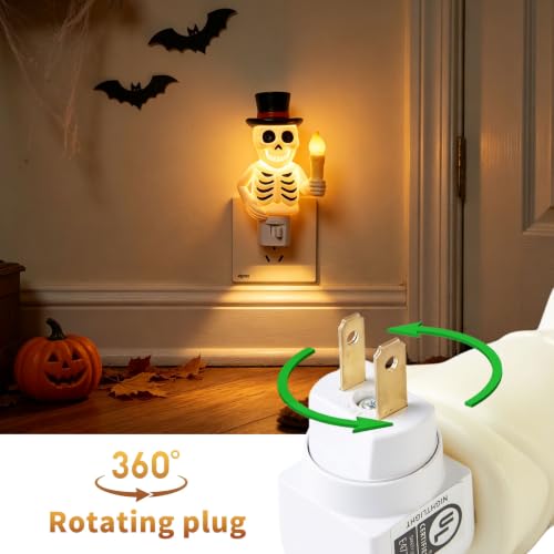 Image of Skull Night Light, 2026 New Skeleton Night Light, Halloween Horrible Light Decoration for Halloween Party and Home Decor (White)
