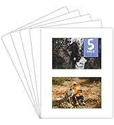 Golden State Art, Bevel Cut Mats for Two Photos, Acid-Free White Core for Photographs, Prints, Ar...
