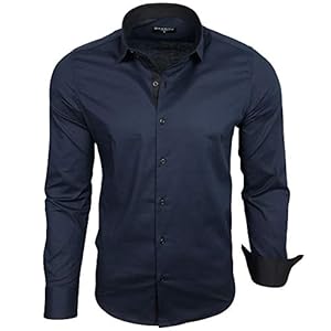 Baxboy Herenhemd lange mouwen / business vrije tijd bruiloft / gemakkelijk te strijken / slim fit / pak Kentkraag hemd B…