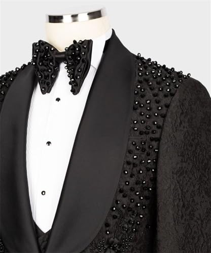 Men's Luxury Handmade Rhinestone Paisley Blazer Slim Fit Single Breasted White Dinner Prom Wedding Stylish Tuxedo4