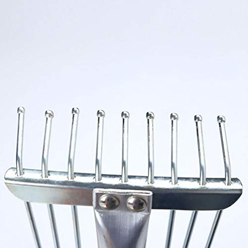 NUOBESTY Ancinho de folhas de jardim ajustável para jardim Ancinho de grama expansível Ancinho de ac