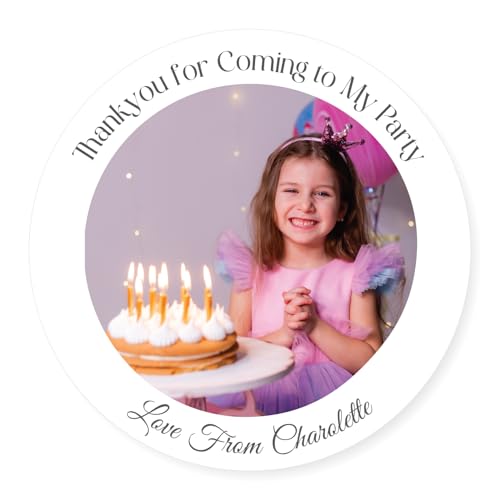 Personalised Birthday Stickers Thanks for Coming to My Party Stickers 45 mm Personalised Stickers for Party Bags Good Luck Stickers for Sweet Cones