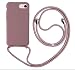 MEVIS Liquid Silikon Handykette Hülle für iPhone 6/6S/7/8,Verstellbarer Halskette Silikon Handyhülle-Lotus Farbe