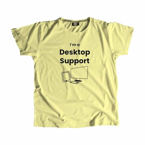 T-shirt Desktop Support imprimé t-shirt tech unisexe en coton jaune pastel