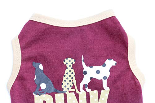 Oasis Plus Pink Dog Printed Brown 100% Cotton Pet T-Shirt Vest Costume Clothes For Small Female Male Dogs Cats Rabits #TOP2