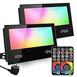 [Installazione semplice e servizio affidabile]: atmosfera e illuminazione RGBW Faretto rgb a led da 40 W a doppio scopo ha un supporto regolabile e un cavo lungo 2 m, spina europea standard, nessun cablaggio richiesto, basta collegarlo. {Nota: un telecomando può controllare tutto faretto led da esterno.} Garanzia di 2 anni e garanzia di rimborso di 90 giorni. In caso di domande, inviaci un'e-mail. Risolveremo il tuo problema entro 24 ore.
