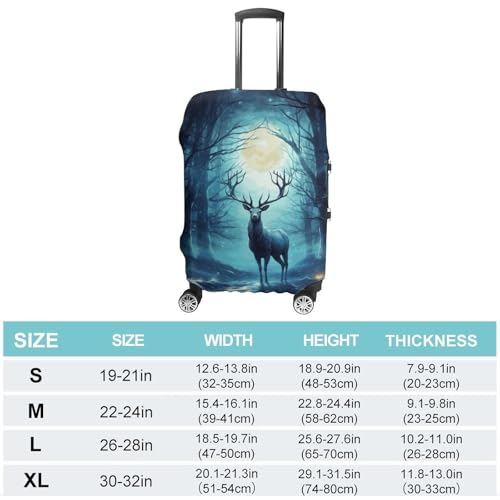 Moonlight Deer Printed Luggage Cover Protector, Fits 18-32 Inch Luggage2