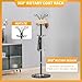 Snaikor Metal Coat Rack Stand with Natural Marble Base, Modern Coat Rack Freestanding, 360°Rotary Coat Racks with 14 Hooks, Heavy Duty Coat Hall Tree Hanger Stand for Entryway, Office