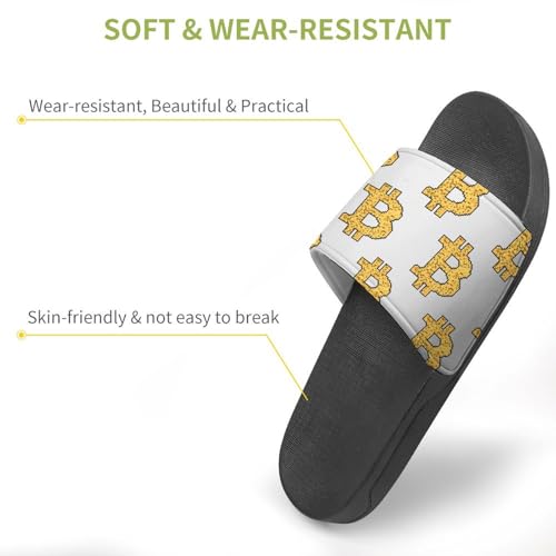 Bitcoin Sign PVC Slippers Sandals for Women Men Open Toe Soft Cushioned Non-Slip Sandal for Indoor Outdoor3