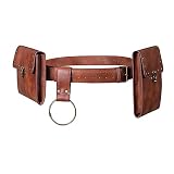 Belt Pouch Purse Renaissance Costume Accessories LARP Cosplay Waist Bag Fanny Pack Hiking Festival Casual Daypack (H1-Brown)