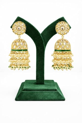 Image of Earring Display Stand and Organiser, Black Jewellery Holder for Counter Display, Y-Shape Showpiece (Green)
