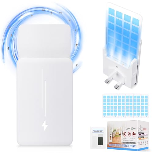 Fruit Fly Traps, Fly Traps Indoor for Home Use, UV Night Light Bug Catcher, Fruit Fly Trap, Sticky Fly Traps Indoor Plant, Mosquito Killer Lamp, Plug in Insect Killer with 5 Glue Cards