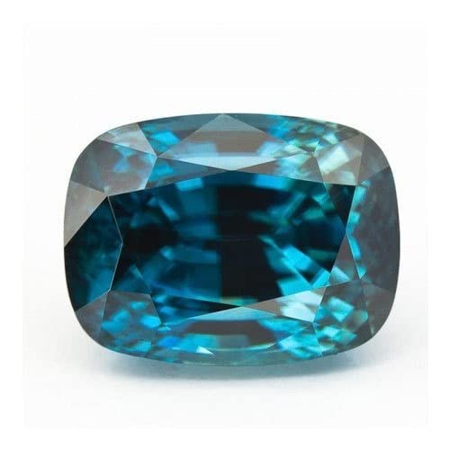 Circonita azul natural en forma de cojín para joyería de hombres y mujeres