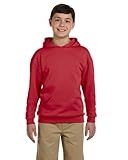 Jerzees boys Youth Pullover Hooded Sweatshirt, True Red, Large US