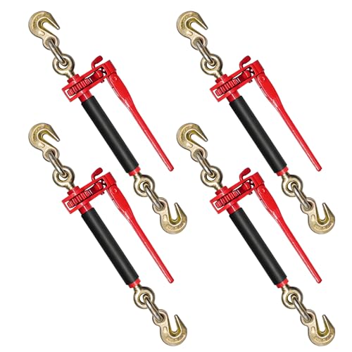 Krytonel 4 Pack 5/16" - 3/8" Heavy Duty Folding Handle Ratchet Chain