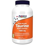 NOW Supplements, Taurine 1,000 mg, Double Strength, Nervous System Health, 250 Veg Capsules