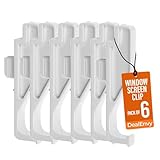 Full Screen Latch Compatible with Andersen 400 and 200 Series Double Hung and Gliding Windows from Year 2000 to Present - Replacement Clips for Windows and Door Screens (Pack of 6, White)