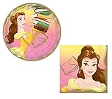 Beauty and The Beast's Belle Themed Party Supplies: Bundle Includes Round Dinner Plates and Napkins...