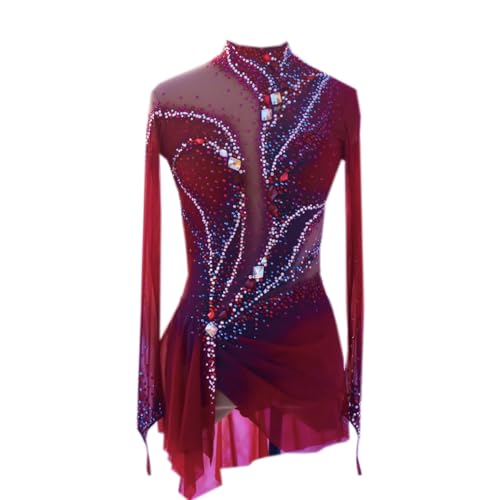 Figure Skating Dress, Performance Costume with Crystals, Purple Ombre (US, Numeric Height (165)