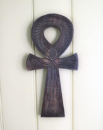 Wooden carved Ankh Symbol Hieroglyph, Key of Life