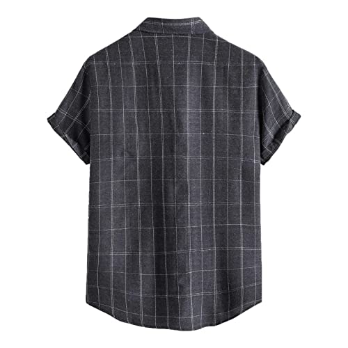 Dreamyth Men's Short Sleeve Button Down Bowling Shirts Hawaiian Casual Printed Beach Shirt Summer Regular Fit Top #TOP1