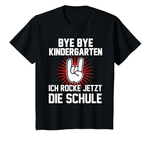 Personalisiertes T-Shirt Zur Einschulung – „Bye Bye Kindergarten“ Mit Glitzer, Für Mädchen