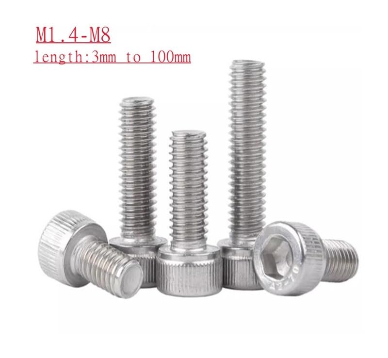 5/10/50/100 Uds DIN912 M2 .5 M3 M4 M5 M6 M8 acero inoxidable 304 tornillo con cabeza hueca hexagonal A1 longitud: 45mm-55mm(55mm,M3 50pcs)