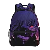 KEWRJFWA Anime Tokyo Ghoul Backpack Cartoon Bag Lightweight Canvas Couple Backpacks Unisex Office Travel Backpack