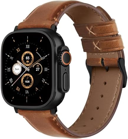 Fullmosa Leather Apple Watch Strap Compatible with Apple Watch Band 42mm 44mm 45mm 46mm 49mm 38mm 40mm 41mm, Replacement iWatch Strap for Apple Watch Ultra3/2/1 SE3/2/1 Series 11/10/9/8/7/6/5/4/3/2/1