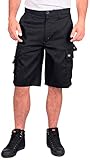 Lee Cooper Herren Arbeitssicherheitshose mit mehreren Taschen Cargo-Shorts, Schwarz, W40