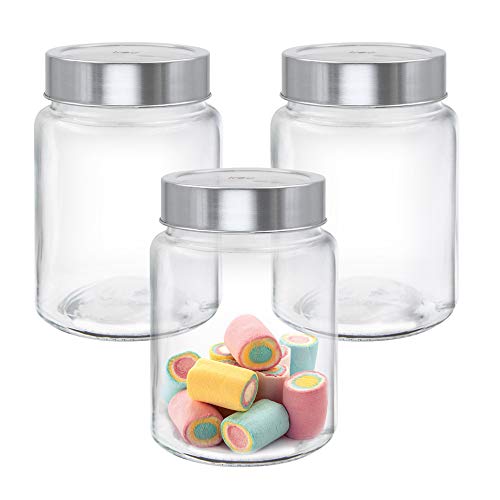 Image of Treo Glass By Milton Radius Storage Jar, Set Of 3, 310 Ml, Transparent