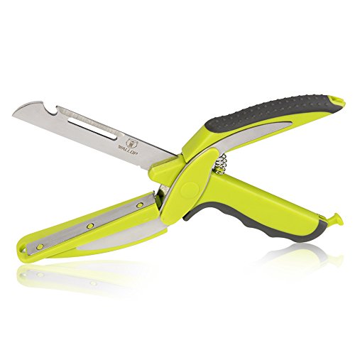 WALLOP Green Multi Functional Chef Kitchen Scissors, Heavy Duty Metal Kitchen Shears, Food