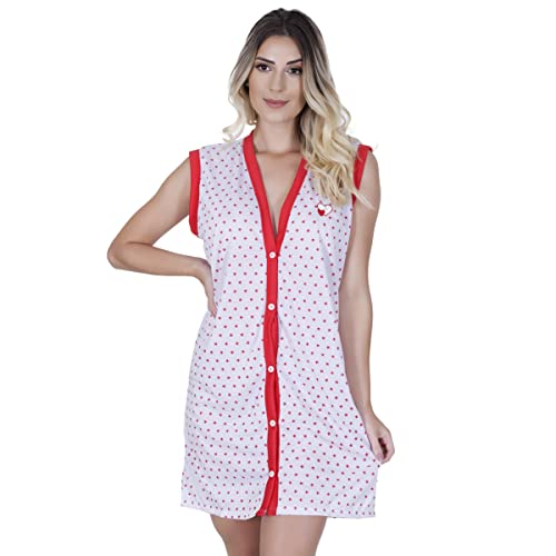 Kit 2 Camisolas botão abre fácil amamentação gestante idoso - 1 com manga e 1 sem manga (GG (48))