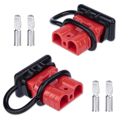 BFXM 2 Pack 50 Amp Battery Quick Connect Disconnect Plug Kit, Compatible with Anderson Connector...