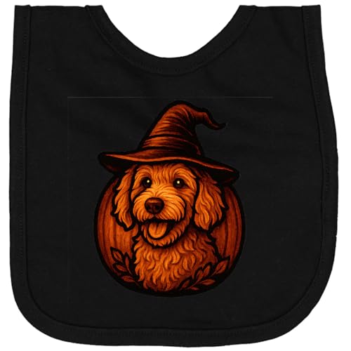 inktastic Halloween Goldendoodle Dog Witch Pumpkin Newborn Bib
