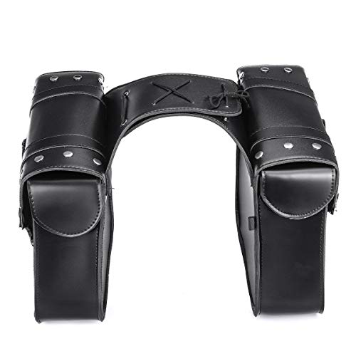 CKryzillix Alforjas Moto,Bolsa Trasera Moto 2X Motocicleta alforjas Lateral Bolsa de Equipaje Bolsa de sillín de Cuero de la PU de Viajes Universial