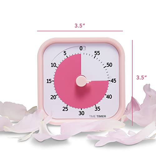 TIME TIMER Home MOD – 60-Minuten-Visual Timer für Kinder – Homeschool Supplies Study Tool, Timer für Kinderschreibtisch, Büroschreibtisch und Meetings mit geräuschlosem Betrieb (Peony Pink), 9x5x9 cm