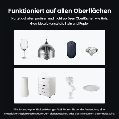 3D-Scan-Spray für 3D-Scanner, für Reflektierende, Transparente oder Stark Strukturierte Oberflächen, keine Reinigung erforderlich, 400ml, Blau