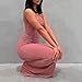 Women Bodycon Long Backless Spaghetti Strap Maxi Date Night Going Out Club Dress Evening Party Sleeveless Empire Waist Dresses Pink Xs