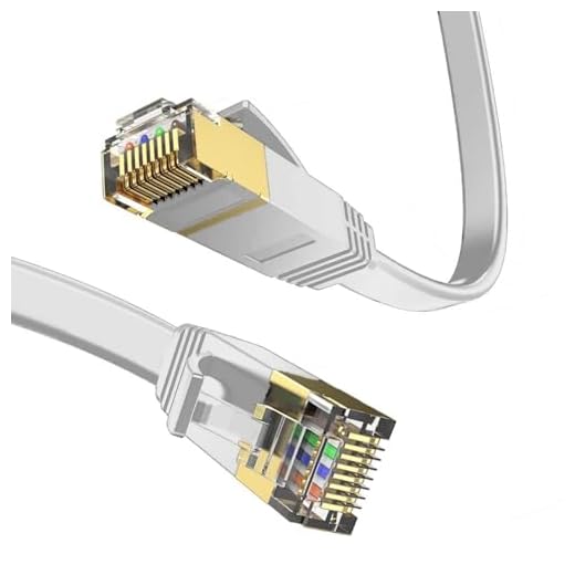 LEKVKM Cat 6 Ethernet Cable 50 ft High Speed RJ45 Internet Cable for Outdoor & Indoor Support CAT6 Network Solid Slim White Flat Computer LAN for PC