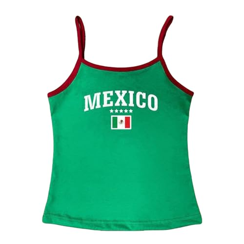 Vintage Graphic Baby Tees for Women Brazil Shirt Y2k Tops Mexico Crop Top Jersey 2000s Summer Going Out Tops