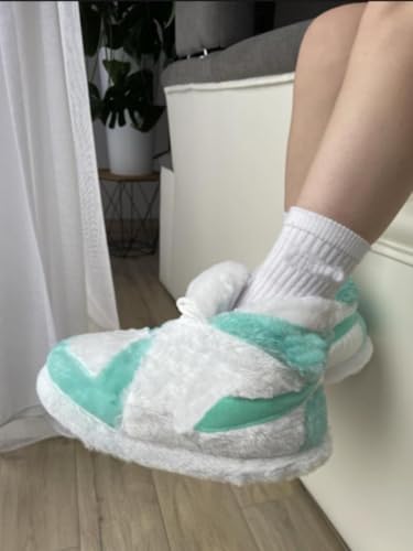 Image of Warm Furry Sneakers Slipper Comfy House Shoes Winter Plush Fuzzy Slipper Shoes For Women Men One Size Fits Most Fluffy Slides For Indoor Outdoor Bigfoot Gifts Houseshoes