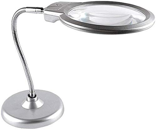 Lente d'ingrandimento Lente d'ingrandimento da tavolo ad alto ingrandimento con luce 10x 130mm HD LED Light 20x 25mm Le persone anziane leggono Lenti in vetro ottico Guardare il telefono Identificazio