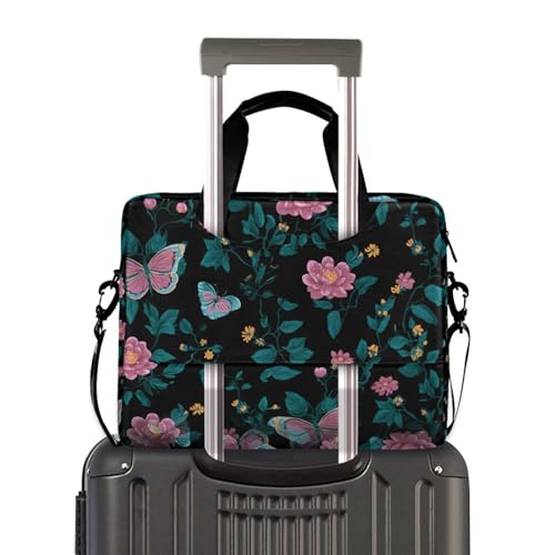 Maletín para laptop con diseño floral rosa 13-15.6 pulg miniatura 4