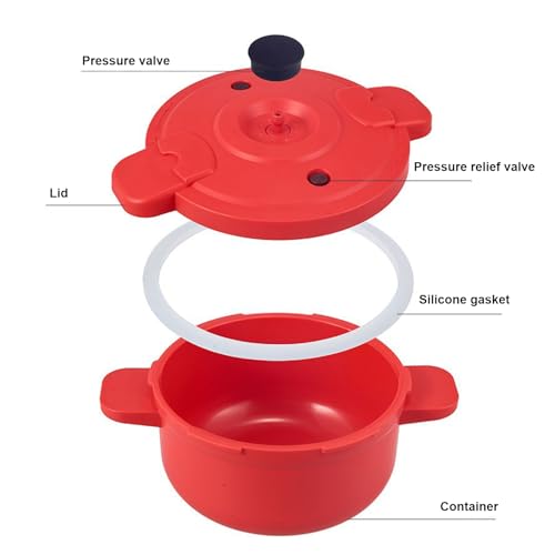 Vaporizador de verduras para microondas, olla multifunción a presión, herramienta de cocina multifuncional de 2,3 L, olla rápida para cena, desayuno, viajes, hogar, almuerzo, lugar de trabajo, campus - imagen 8