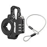 デイトナ(Daytona) ヘルメットロック バイク 取付幅13mm スレンダーヘルメットロック ダイヤルタイプ ケーブル付き ブラック 42177