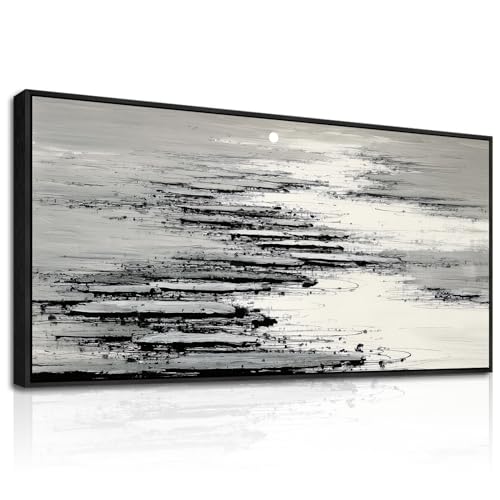 Large Neutral Boho Black White Abstract Wall Art for Living Room , 20x40 In by XIGUANGART - Used condition - Image 9