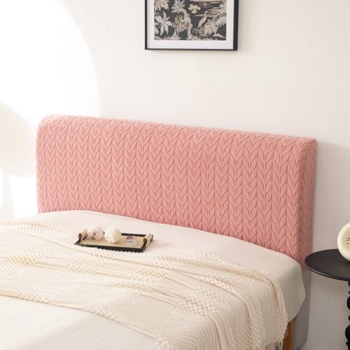 Image of HOMETHREADS Stretchable Lycra /Velvet Headboard Cover | Soft, Dust-Proof & Wrinkle-Resistant Bed Back Protector | Fits Leather, Wooden & Fabric Bedsides |for 5ft to 5.5ft Beds | (Pink, 150x65cm)